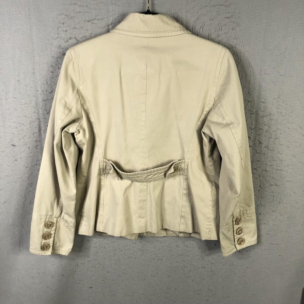 Esprit Jacket Womens Medium Beige Double Breasted Military Y2K Preppy Peacoat - Picture 2 of 16